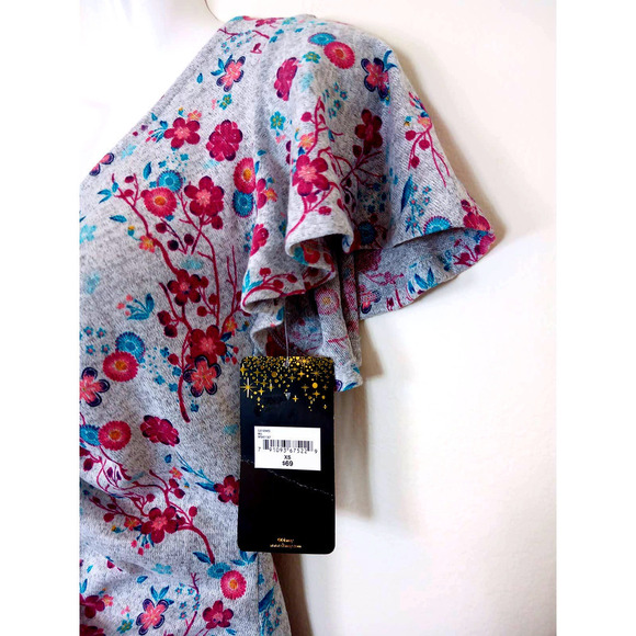 NWT JCP Disney Princess Grey Floral Ruched  Dress - Picture 6 of 9